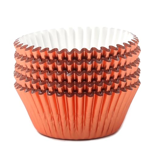 Image of Standard Champagne Gold Foil Cupcake Liners Muffin Baking Cups for Party and More, 100-Count