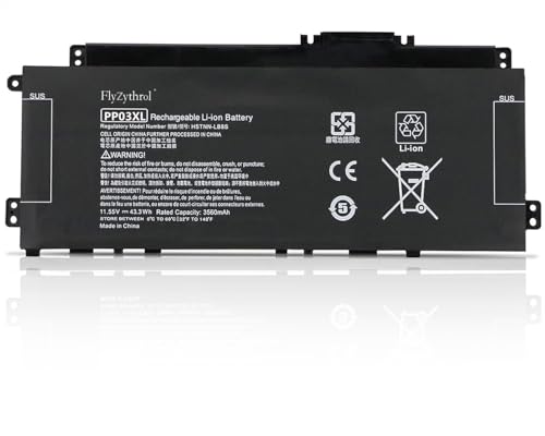 FlyZythrol 11.55V 43.3Wh PP03XL PV03XL Battery Compatible With HP Pavilion x360 13-BB 14-DV 14-DW 14M-DW 14-DK series 13-bb0xxx 14-dv0xxx 14m-dw0xxx battery L83388-421 L83393-005 HSTNN-LB8S PV03043XL
