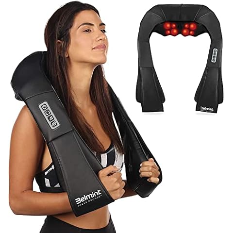 Deep Kneading Neck Massager with Heat - Shiatsu Neck Back and Shoulder Massager for Home Office Use Corded Electric (Black) Cover
