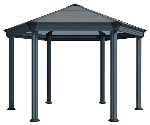 Palram - Canopia Roma 12x14 Hexagon Gazebo: Outdoor Patio Canopy