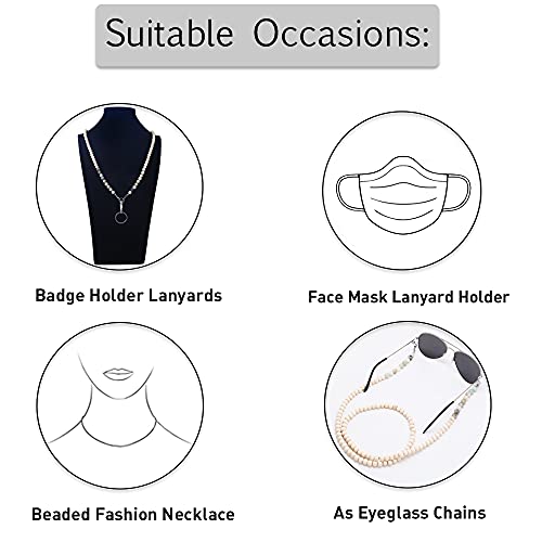 C&L Accessories Lanyards For Id Badges, Beaded Wooden Natural Stone Lanyard For Keys Eyeglass Holder Lanyard For Eyeglasses Chains For Women (Amazonite Stone) #TOP1