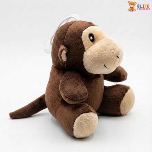 Image of Elite Toys Monkey Soft Toy 14 cm | Cute Monkey Plush Stuffed Animal | Mini Cuddly Jungle Animal Toy for Kids Boys Girls | Birthday Return Gift Kids Toy