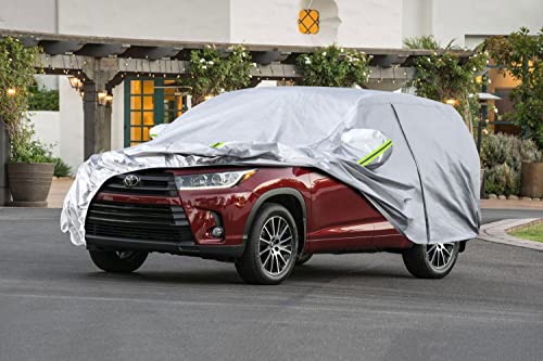 Image of Koukou SUV Car Cover Custom Fit Toyota Highlander from 2007 to 2025,Waterproof Car Cover All Weather for Automobiles Outdoor Indoor with Zipper Door, Sun Rain Dust Snow Protection.