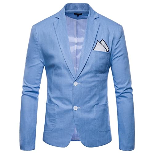 Veste de randonnée pour homme légère en coton respirant bleu clair ajustée XXL