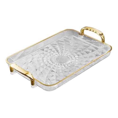 Clear Serving Tray with Handles, Large Tray for Coffee Table, Rectangular - image 3