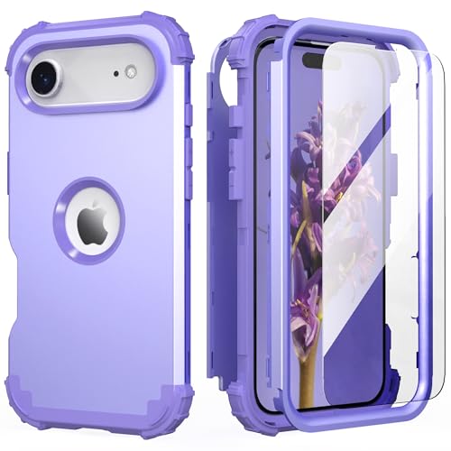 Coque iPhone Air silicone rigide 3 en 1 antichoc IDweel violette avec écran intégré