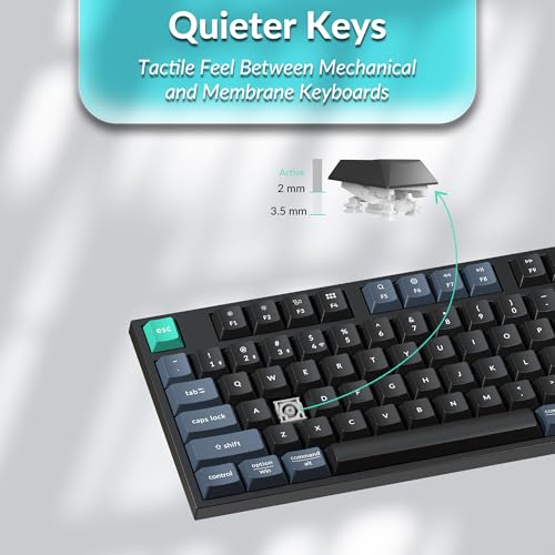 Image of Keychron B33 2.4 GHz Wireless Bluetooth Keyboard Silent Typing 80% TKL Layout Launcher Support Ergonomic Angle Compatible for Mac Windows Linux-Deep Black