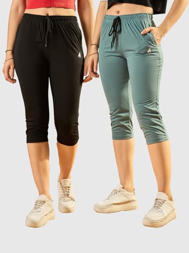 Image of Modeve Women Solid Cotton Blend Capri for summer|| Summer Wear