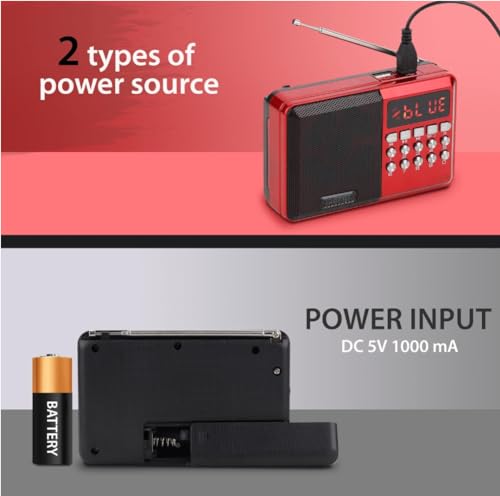 Image of Fire Turtle Pocket Blast FM Radio with Bluetooth Speaker with Powerful Sound,FM Recording, Antenna, 6w-12 Hours (USB Charging) and Number Pad (AUX, SD Card, USB Input) (615 FM)