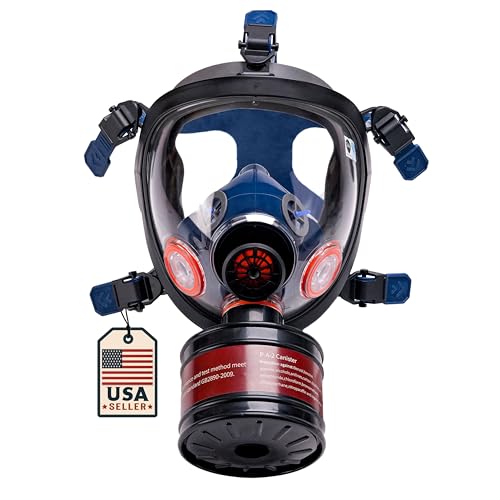 Tactical Full Face Gas Mask with Activated Charcoal Filter