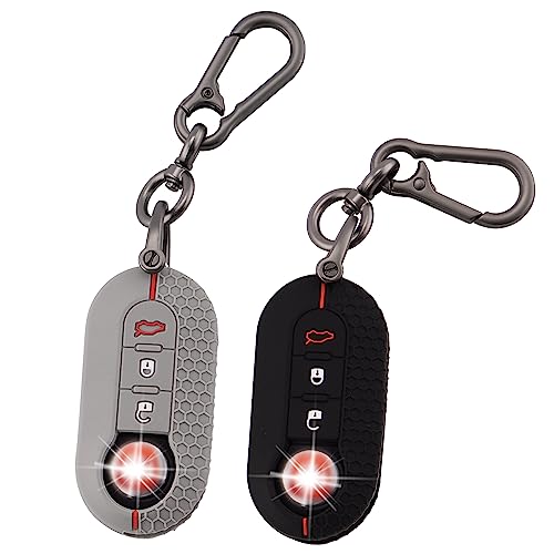 ERMWALR 2 pièces Housses de Protection pour clés de Voiture pour 3 Boutons 500 500L Brava Bravo Doblo Ducato Fiorino Punto Panda Palio Qubo Scudo Sedici Stilo Lancia Lot de 2 Porte-clés Pliables