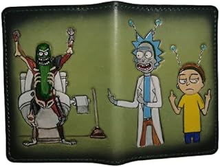 Rick & Morty Carving Wallet, 3D Genuine Leather Wallet, Hand Carved, Leather Carving, Biker Wallet, Carving Wallet