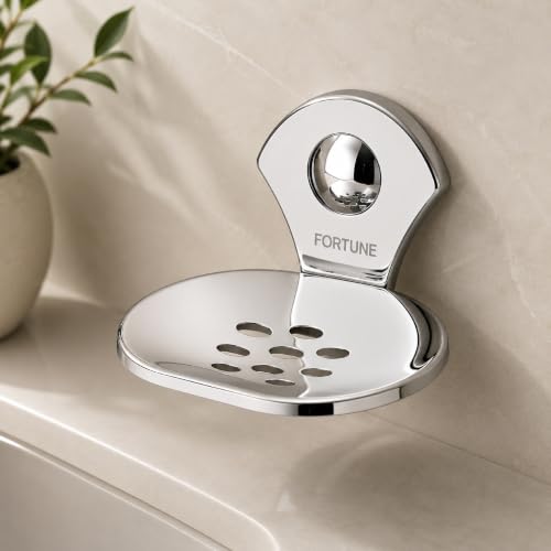 Image of FORTUNE Stainless Steel Bathroom Soap Stand | Soap Holder | Soap Dish, Soap Case | Bathroom Accessories for Homes, Hotels - (Chrome Finish) (Pack of 1)