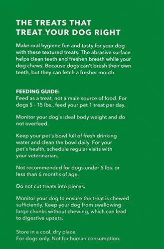 Image of Amazon Basics Dental Dog Treats to Help Clean Teeth & Freshen Breath - Tiny (5-15 lbs), Unflavored (Previously Wag) (Pack of 2)