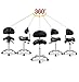 Kaleurrier Saddle Stool Rolling Swivel Height Adjustable with Wheels,Heavy Duty Anti-Fatigue Ergonomic Saddle Chair for Hair Beauty Salon Lab Dental Massage Office Home Kitchen(with Back, Black)