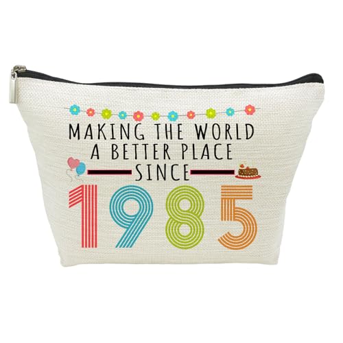 Presentes de aniversário de 40 anos para mulheres, bolsa de maquiagem engraçada de 40 anos, bolsas de maquiagem de aniversário de 1982 para ela, mãe, tia, esposa, irmã, colega de trabalho, amiga,