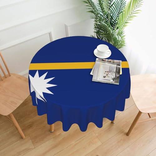 MROWYC R&e Tischdecke mit Flagge von Nauru, 152,4 cm, geeignet für Küchen, Picknicks & Esszimmer