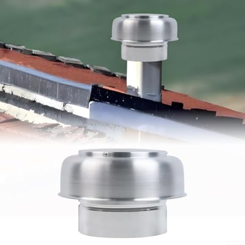 Capuchon de cheminée en aluminium – Aération de toit ronde de 5,24, capot de toit facile à installer et (1)