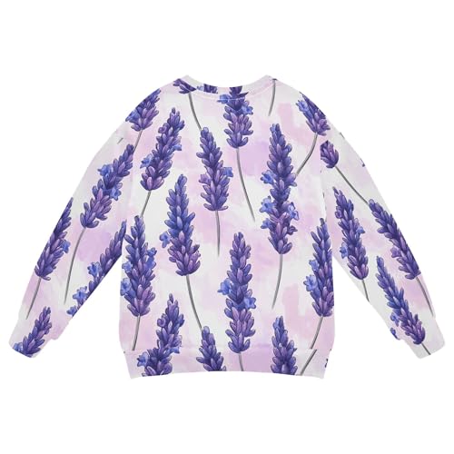 JUNZAN Cartoon Purple Lavender Little Girls Hoodie Sweatshirt Fleece Tops Clothing Shirts Sports 4T2