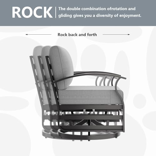 Image of Patio Furniture Set 6-Piece Aluminum Armrest Sofa, All-Weather Patio Conversation Set with Tempered Glass Top Table & Removable Sponge Cushions for Backyard Poolside