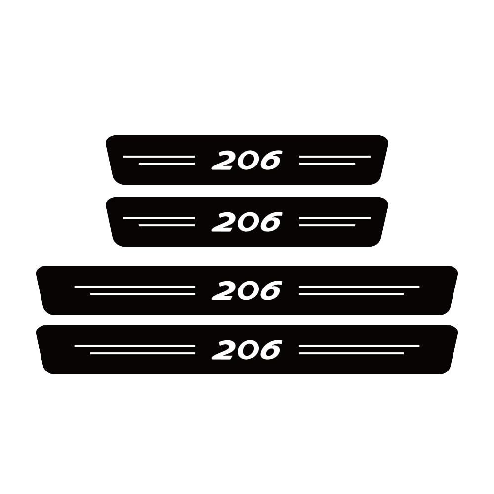 SDYAYFGE 4Pcs Kick Plates Car Door Sill Protector,for Peugeot 206
