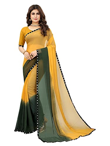 Image of JULEE Women's Chiffon Hand Printed Beutiful (70-30) Half-Half sarees blouse piece PRIME