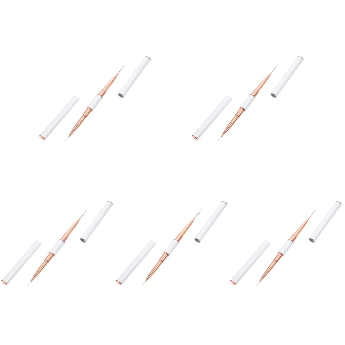 FRCOLOR 5pezzi Pennello Per Nail Art Con Doppia Testa Pennino Ultra Sottile Per Decorazioni Unghie Strumento Portatile Per Nail Art e Manicure