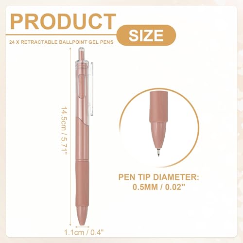 PATIKIL 24 bolígrafos retráctiles tinta negra 0.5mm miniatura 2