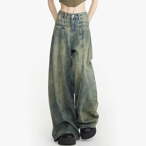 Vintage Baggy Jeans for Women Y2K High Waisted Aesthetic Clothing Teen Girls Homecoming Wide Leg Hiphop Streetwear2