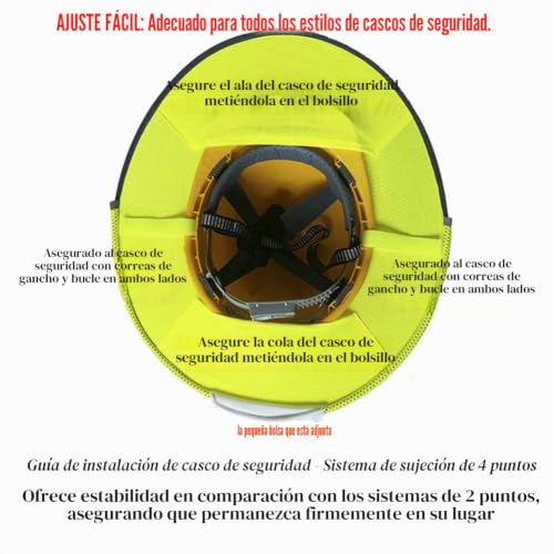 Protector solar para casco de alta visibilidad reflectante con malla transpirable TopTie 3