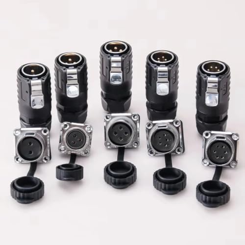 Conector LP20 2 pins IP68 impermeable y toma de panel cuadrado 1Set 4