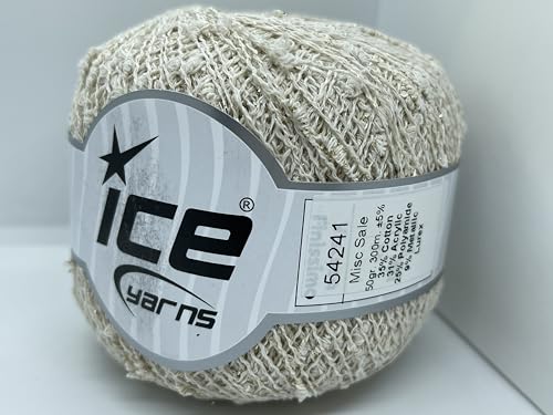 Ice Yarns 54241 Cream Gold Mini Slub With Metallic Cotton Blend Yarn thumb #3