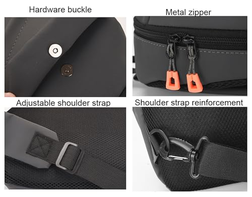 Image of ARURA (LABEL) Multifunction Anti-theft Shoulder Bag Crossbody Bag Travel Sling Bag with USB Port and Code Lock Messenger Backpack Chest Bag for Male Female