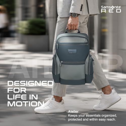 Image of Samsonite Atlier | 14'Laptop Compartment| 18 L Volume| Multiple Compartment| Sleek Design |Work Backpack | Olive | 2 Years International Warranty