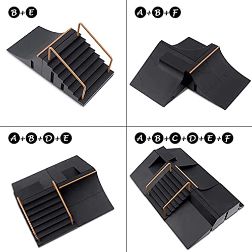 Rampas de escala,6 em 1 Dedo Inodoro Skatepark - Kit de skate de dedo para meninos, meninas e adulto