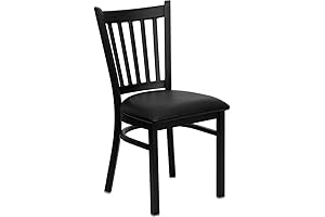 Flash Furniture HERCULES Series Black Vertical Back Metal Dining Chair