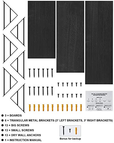 BAYKA-Wall-Shelves-for-Bedroom-Decor-Floating-Shelves-for-Wall-Storage-Wall-Mounted-Rustic-Wood-Shelf-for-BooksPlantsSmall-Wall-Shelf-for-BathroomKitchenLiving-RoomBlackSet-of-3