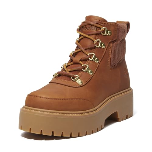 Timberland Women's Stone Street MID LACE UP BOOT, BROWN, 8 Medium