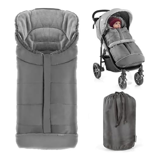 Zamboo Chancelière pour Poussette Compacte Joie (convient pour Litetrax, Mytrax, Chrome) - Chancelière Bébé d'hiver pour Poussette Citadine, avec Réflecteurs, Capuche et Sac - Gris