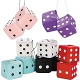Soft Plush Hanging Dice One Dozen Pair - Bulk by Fun Express,Assorted Colors