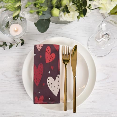 Servilletas de tela Red Love Holiday set x6 50.5x50.5 cm miniatura 6