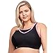 Full Figure Plus Size No-Bounce Camisole Sports Bra Wirefree #1066 Black/Pink
