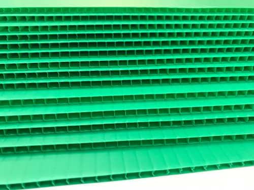 10 Pack GREEN Signs Board, Package of 10 Signs Panel 18x24 inch x 4 mm Corrugated Plastic Sign Board, Flute 24 inch, Pkg of 10 Pieces Green Sign Flute 24'', Ship Same Day Via Ups (10GREENsign18x24Flute24''')