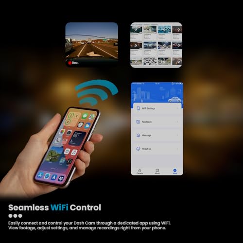 Image of Toreto Dash Eye 1X Car Dash Camera with 2K Real QHD, 1080P Full HD Recording, 24H Parking Monitoring, WiFi App Control, Night Vision, G-Sensor, 1.47 inch LCD Display, Smart Collision Detection