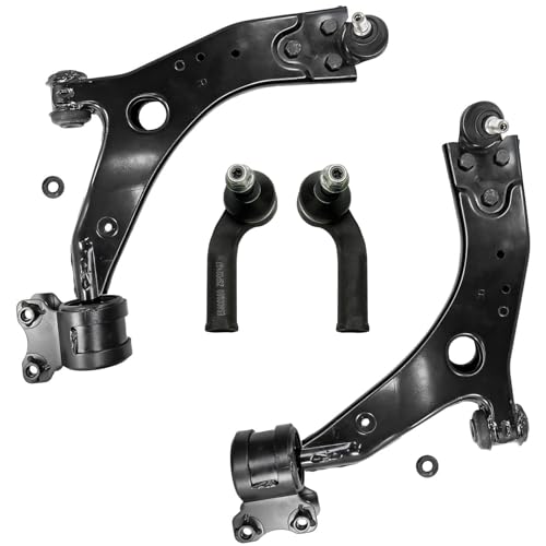 Image of Detroit Axle - Front Lower Control Arms w /Ball Joints + Outer Tie Rods Replacement for Volvo C30 C70 V50 S40 0.71 inch (18mm) Ball Joint Stud