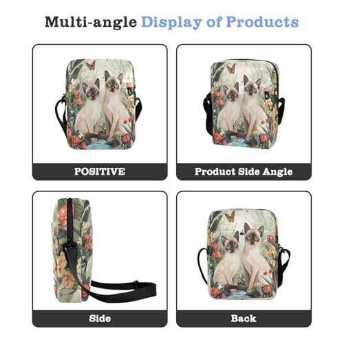 small messenger bag for men crossbody bag men Casual Purse Adjustable Strap for work work - Cartoon Tonkinese Cats4