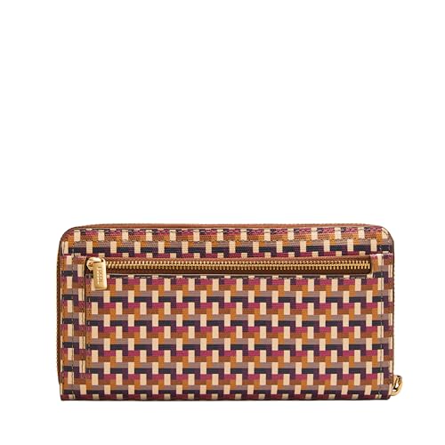 Image of Fossil Women's Logan Leather RFID-Blocking Zip Around Clutch Wallet with Wristlet Strap for Women