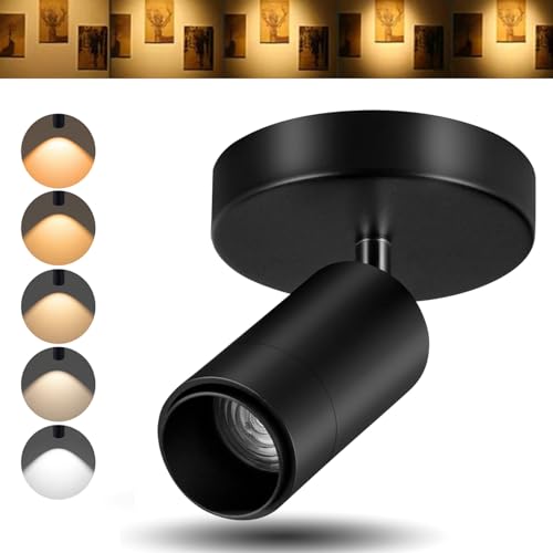 Ajbvp LED Ceiling Spotlight Directional Lighting Indoor Spotlights(Black)