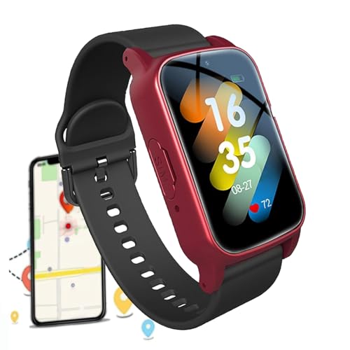 Alarme de chute montre connectée rouge pour rester autonome en balade