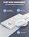 TECKNET Wireless Keyboard and Mouse Combo, Mini Cordless Computer Keyboard and Mouse Set 2.4GHz, Silent Adjustable 1600 DPI, Quiet Click, Lag-Free for Computer, Laptop, PC, Windows, Mac, Chrome OS(SS)